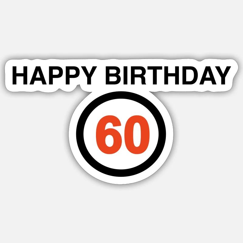60e anniversaire - Sticker taille S (10 x 10 cm) - blanc mat