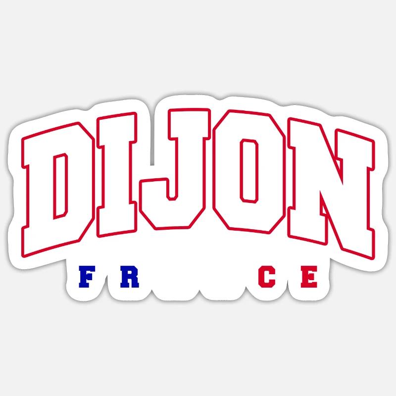 Dijon - Sticker taille S (10 x 10 cm) - blanc mat