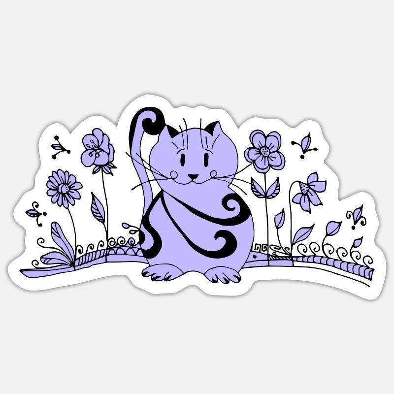 cat - Sticker size S (10 x 10 cm) - white matte