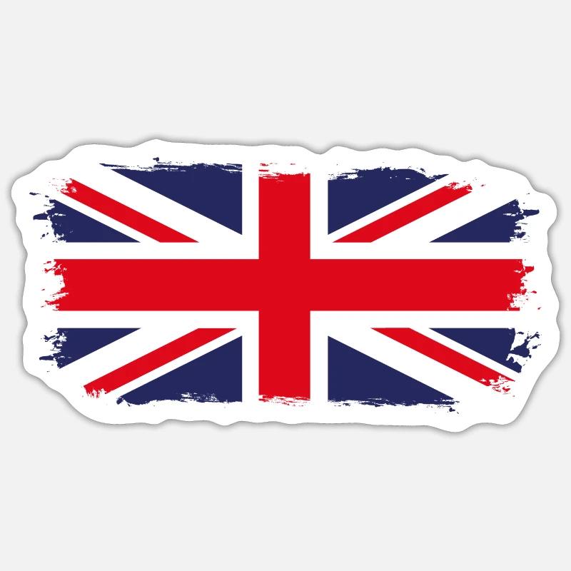 Drapeau du Royaume-Uni - Sticker taille S (10 x 10 cm) - blanc mat