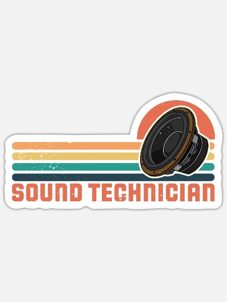 Subwoofer Mixer Tontechniker Tonmeister - Sticker Größe S (10 x 10 cm) - Mattweiß