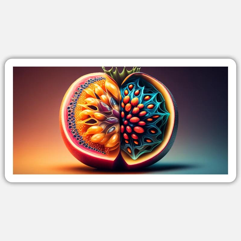 Fruit futuriste - Sticker taille S (10 x 10 cm) - blanc mat