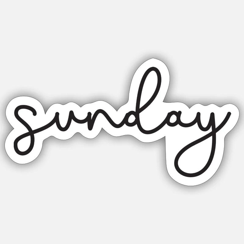 Dimanche noir Sticker taille S (10 x 10 cm)