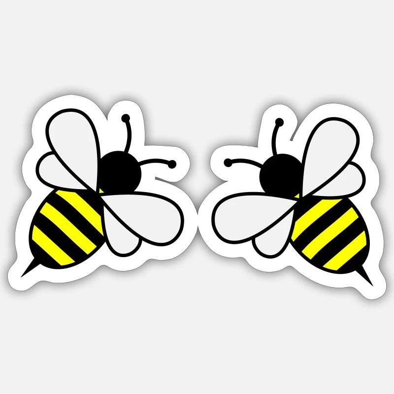 Bees - Sticker size S (10 x 10 cm) - white matte