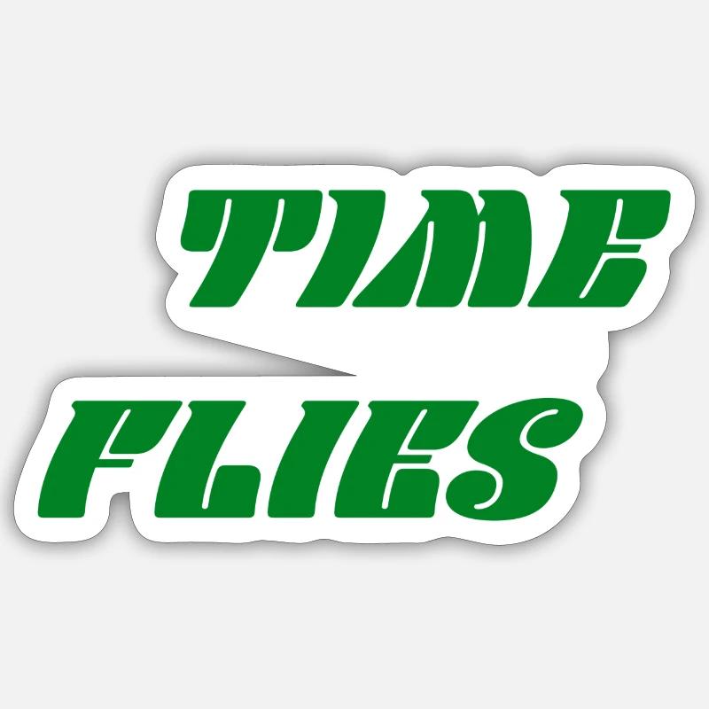 Zeit verfliegt - Sticker Größe S (10 x 10 cm) - Mattweiß