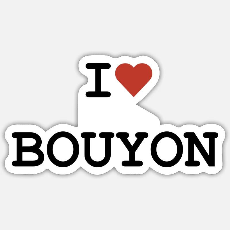 Ich liebe Bouyon - Sticker Größe S (10 x 10 cm) - Mattweiß