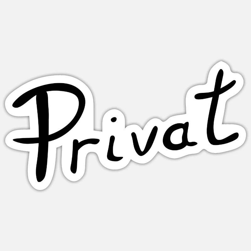 Privé - Sticker taille S (10 x 10 cm) - blanc mat