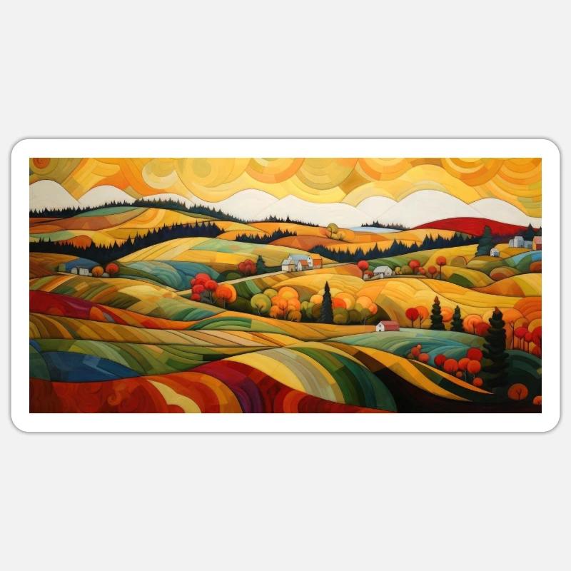 Collines - Sticker taille S (10 x 10 cm) - blanc mat