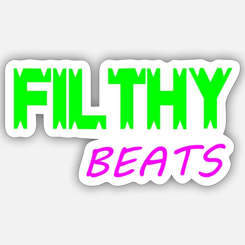 Filthy beats - Sticker size S (10 x 10 cm) - white matte