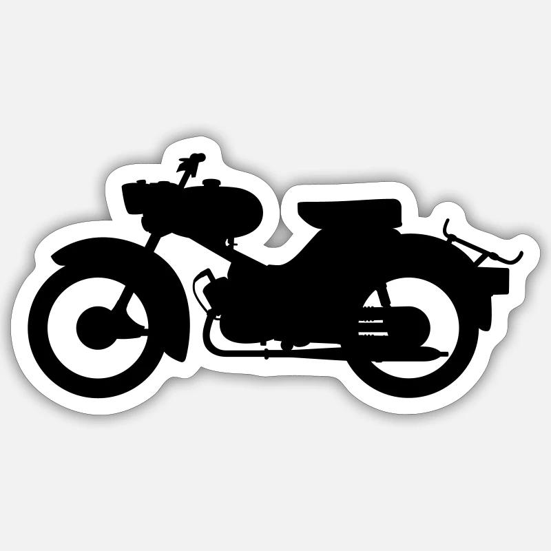 Simson Sparrow Silhouette - Sticker size S (10 x 10 cm) - white matte
