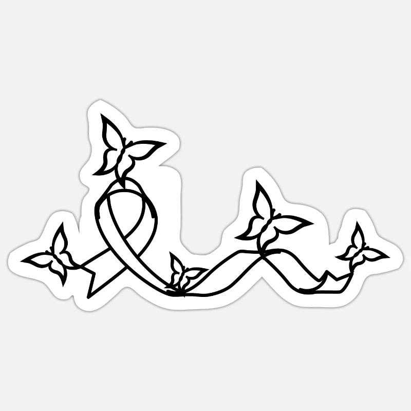 Butterfly bow - Sticker size S (10 x 10 cm) - white matte
