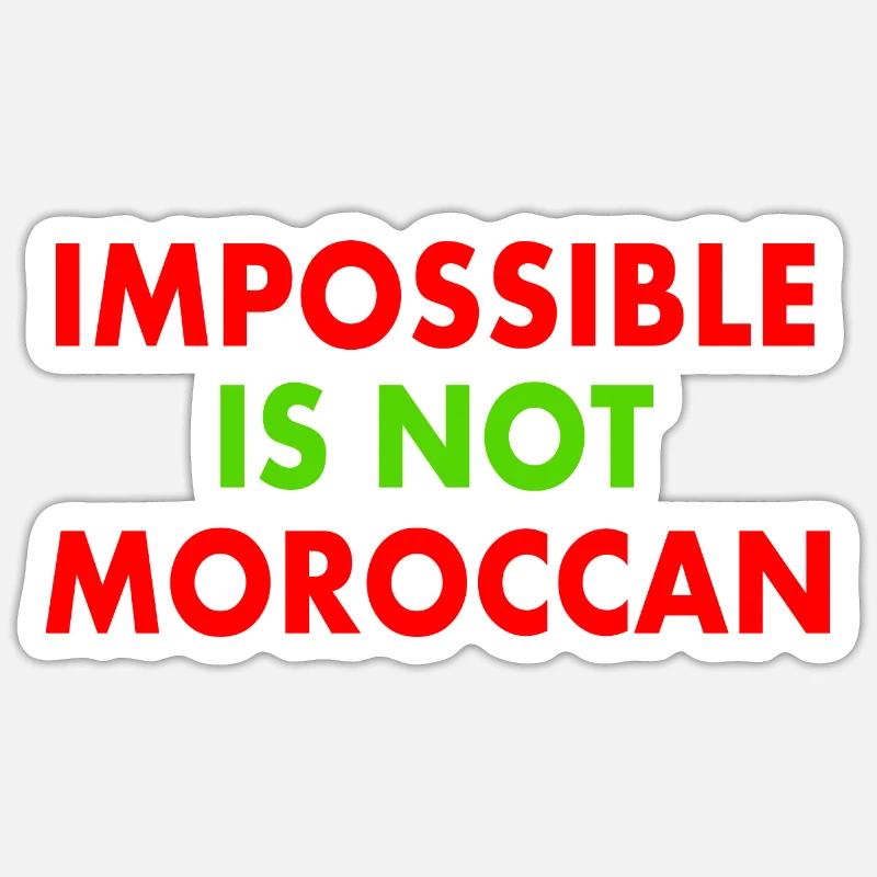 Marocco - impossible is not moroccan - Sticker formato S (10 x 10 cm) - bianco opaco