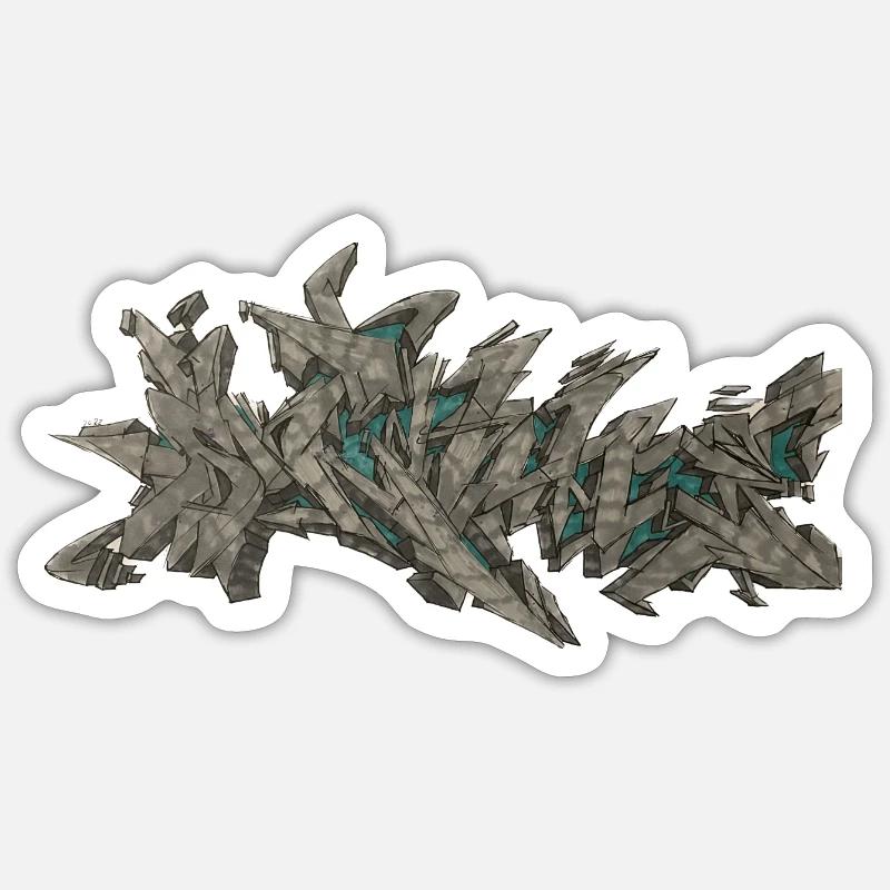 Graffiti Wildstyle - Sticker Größe S (10 x 10 cm) - Mattweiß