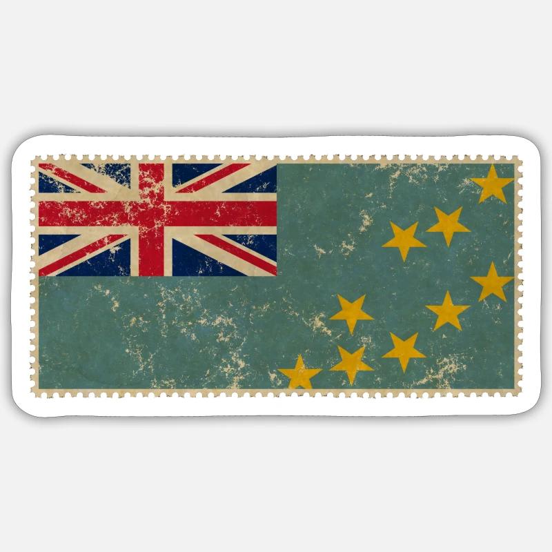Pays: Tuvalu - Sticker taille S (10 x 10 cm) - blanc mat