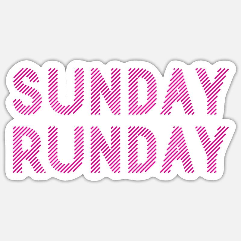 Course du dimanche - Sticker taille S (10 x 10 cm) - blanc mat