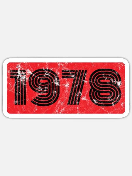 Vintage 1978 - Sticker Größe S (10 x 10 cm) - Mattweiß