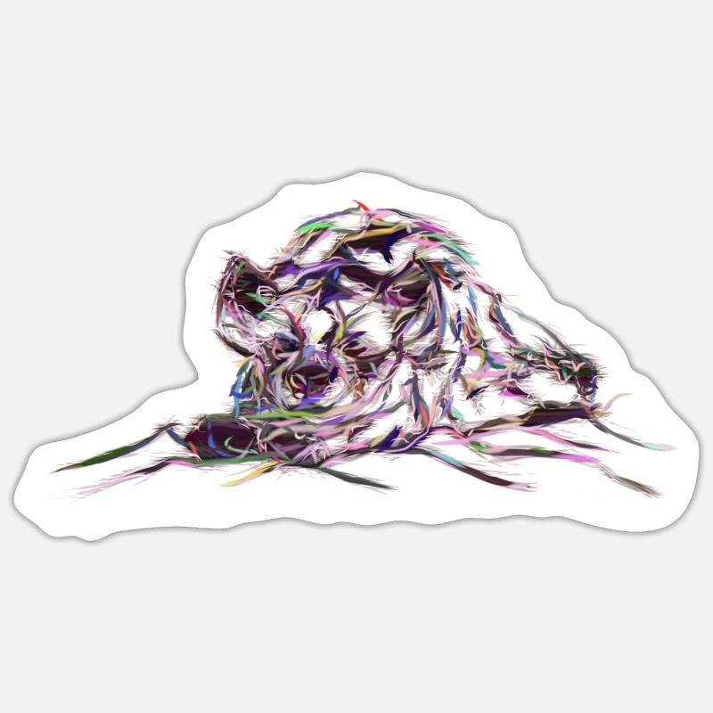 Hyäne Abstract Sticker Größe S (10 x 10 cm)