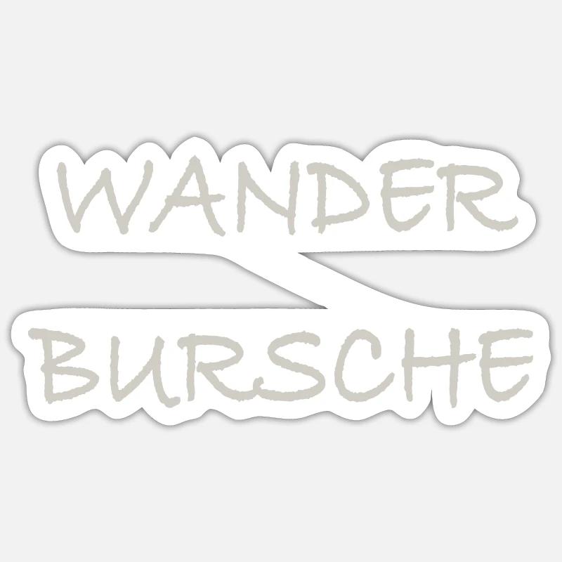 Wanderbursche - Sticker Größe S (10 x 10 cm) - Mattweiß