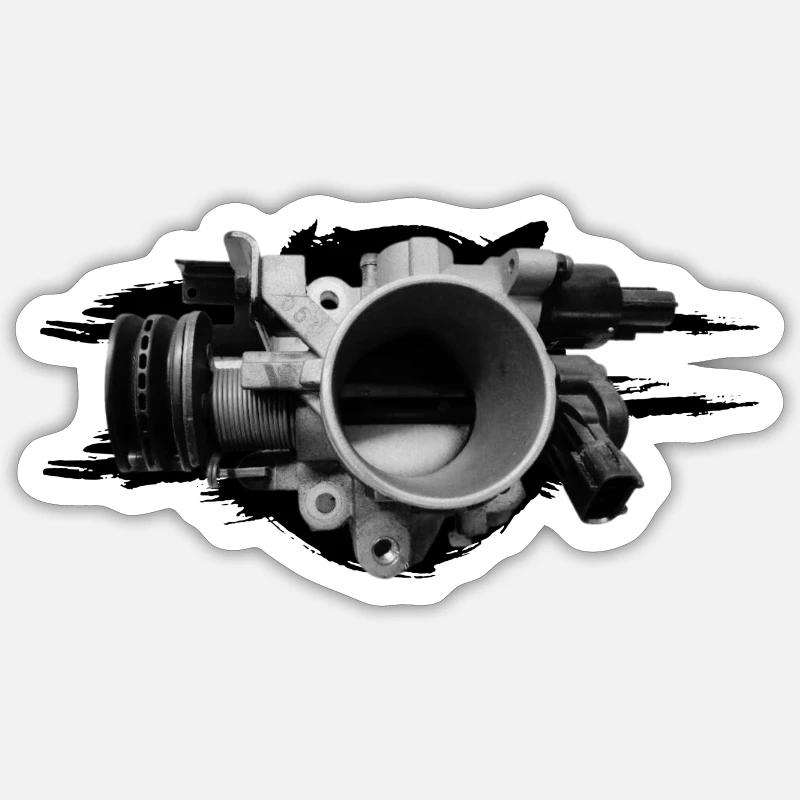 Dunkle Drosselklappe Sticker Größe S (10 x 10 cm)