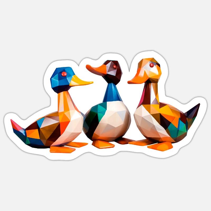 Ducks Cubism 2 Sticker size S (10 x 10 cm)