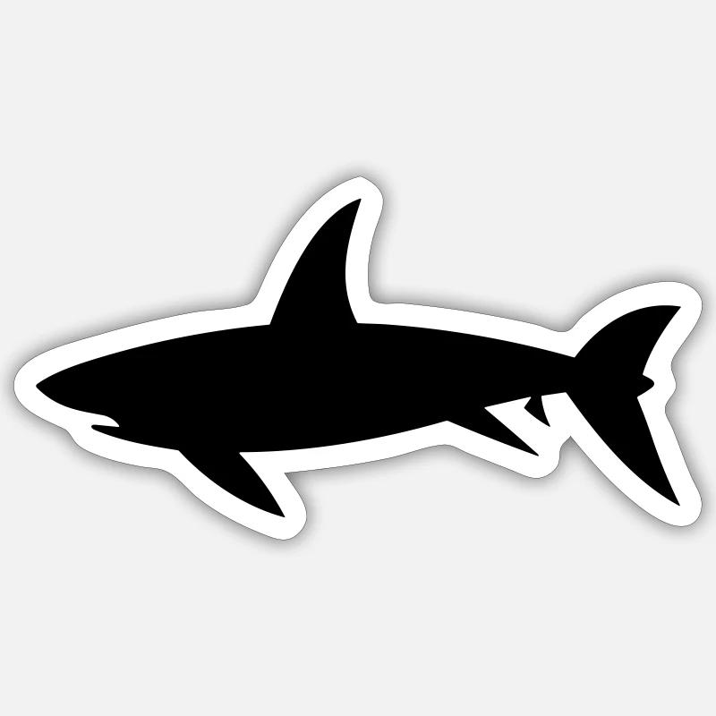 Hai - Sticker Größe S (10 x 10 cm) - Mattweiß