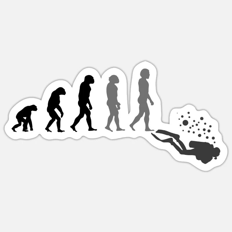 Tauchen Taucher Scuba Evolution Sticker Größe S (10 x 10 cm)