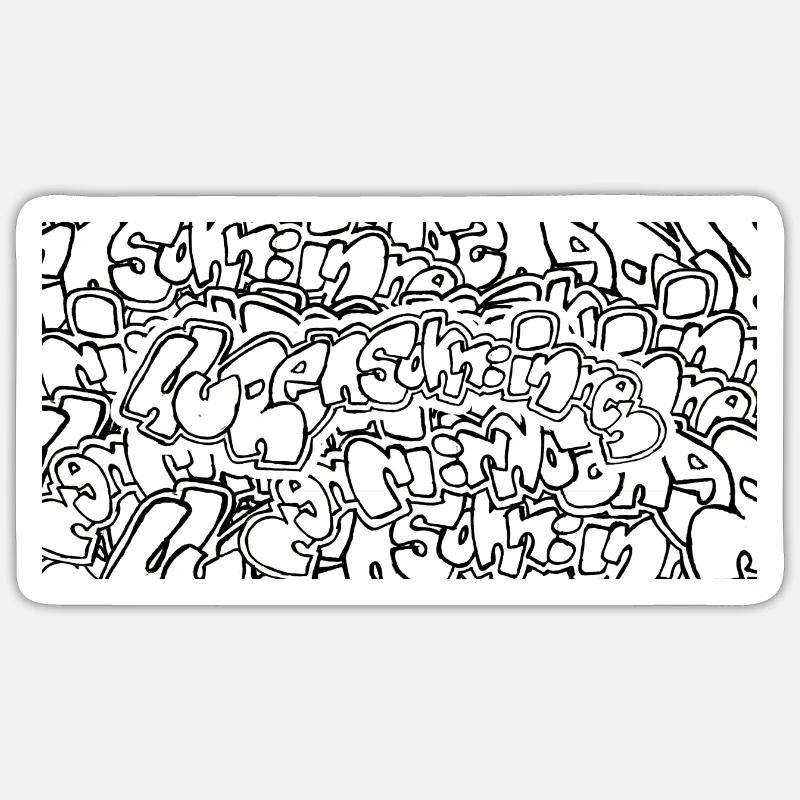 Graffiti Huansohn - Sticker taille S (10 x 10 cm) - blanc mat