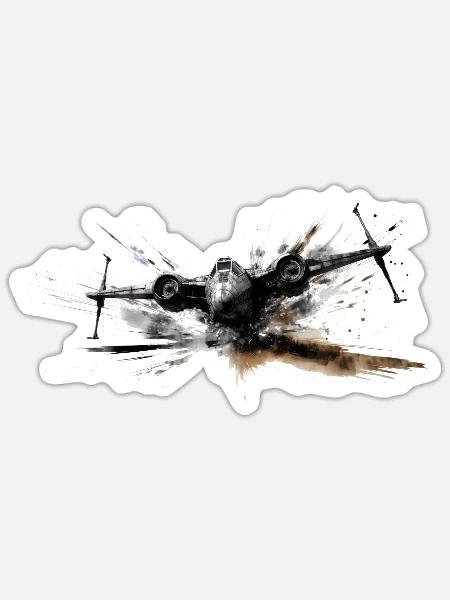 Flying Dusty - Sticker Größe S (10 x 10 cm) - Mattweiß