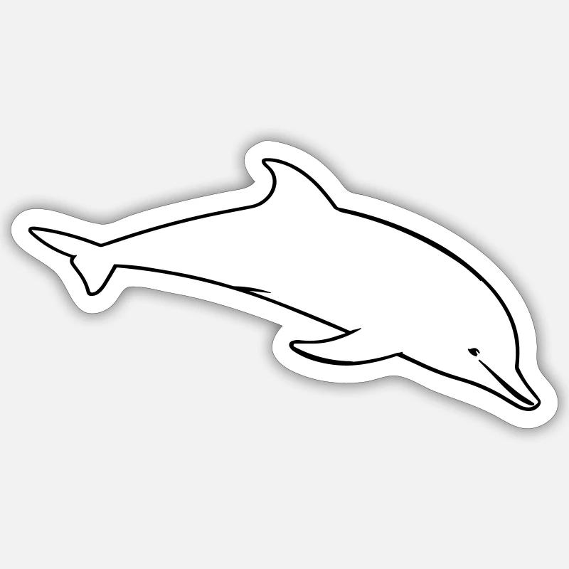 Dolphin - Sticker size S (10 x 10 cm) - white matte