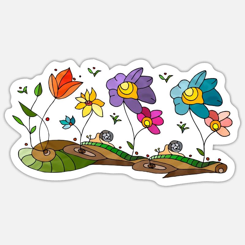 Fleur - Sticker taille S (10 x 10 cm) - blanc mat