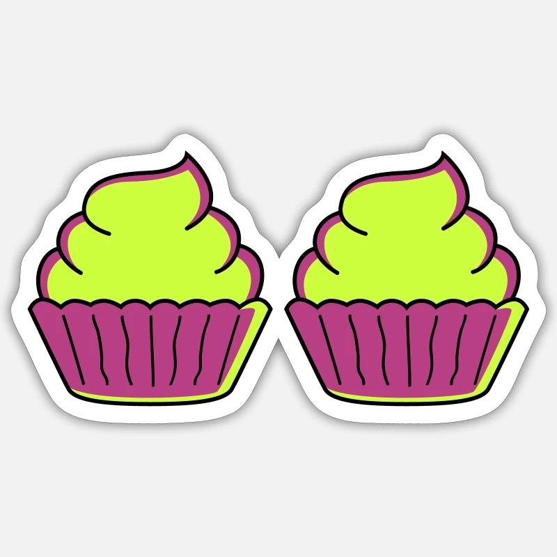 Cupcake 2 - Sticker taille S (10 x 10 cm) - blanc mat