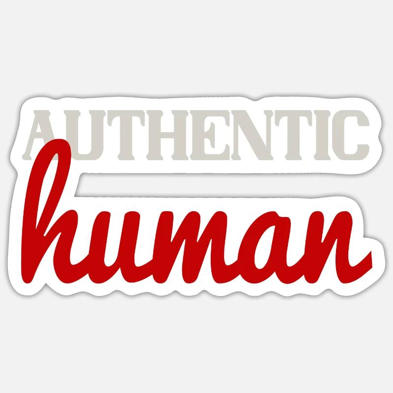 authentic human - Sticker Größe S (10 x 10 cm) - Mattweiß