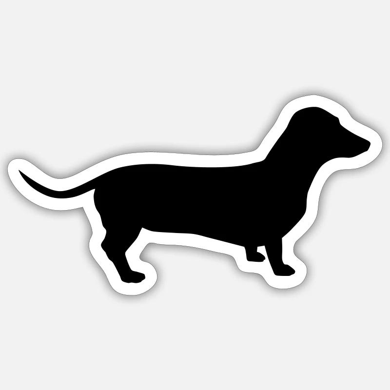Dachshund Silhouette 1 - Sticker size S (10 x 10 cm) - white matte