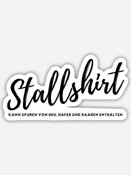 Stallshirt Design 1 - Sticker Größe S (10 x 10 cm) - Mattweiß
