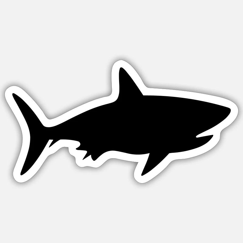 Hai - Sticker Größe S (10 x 10 cm) - Mattweiß