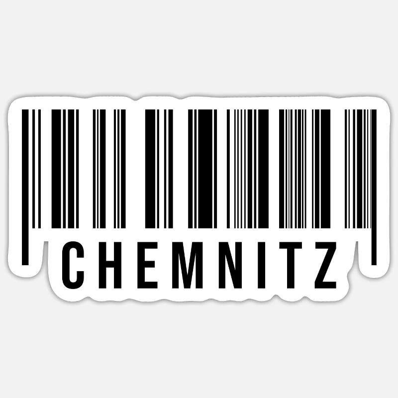 Erzgebirge Strichcode Chemnitz - Sticker Größe S (10 x 10 cm) - Mattweiß