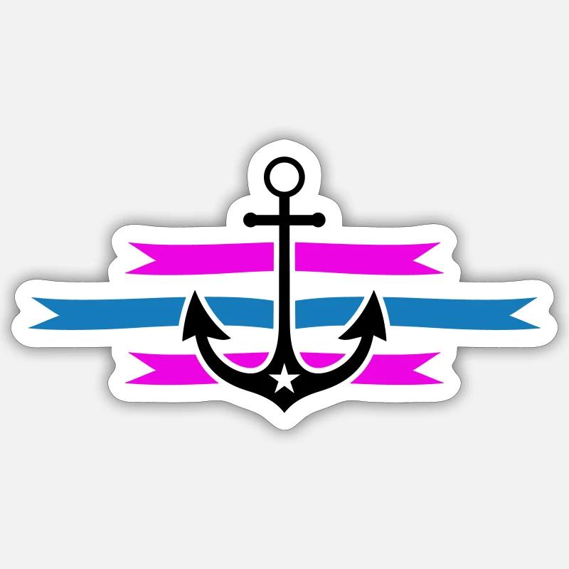 anker - Sticker Größe S (10 x 10 cm) - Mattweiß