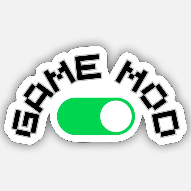Game mod on - Sticker Größe S (10 x 10 cm) - Mattweiß