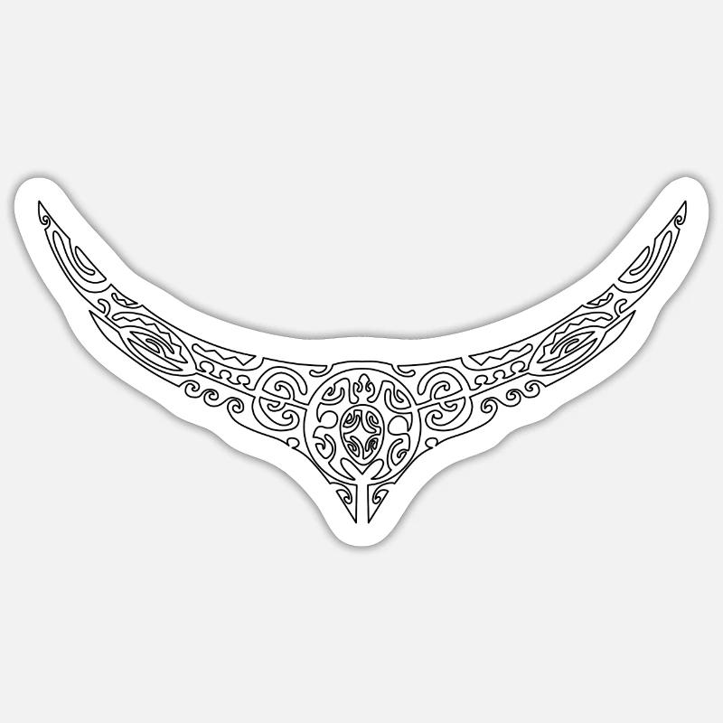 collier maori16 blanc - Sticker taille S (10 x 10 cm) - blanc mat