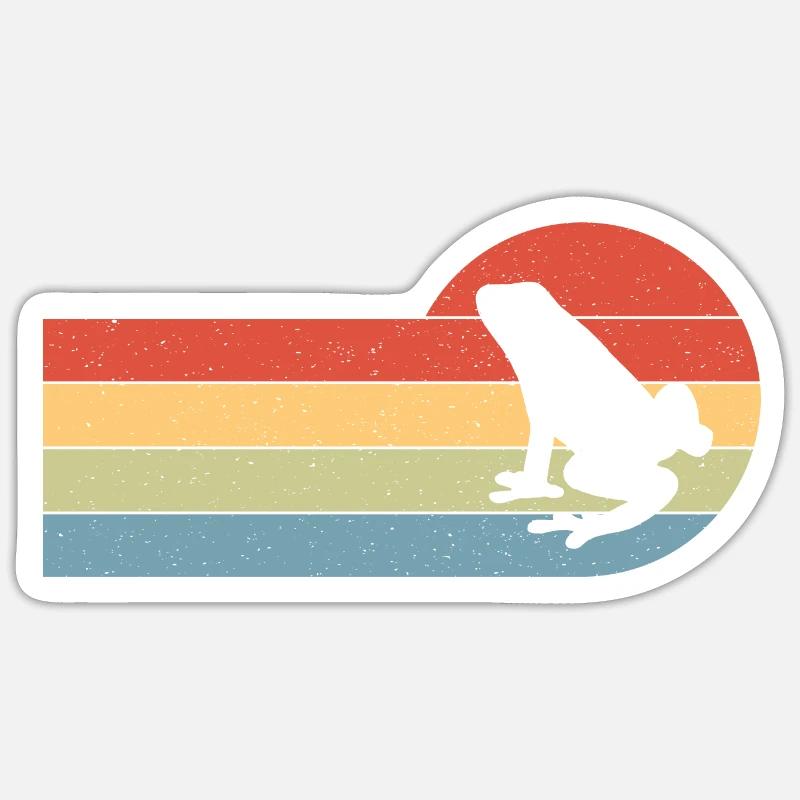 Frog Herpetologist Retro Toad Lover Vintage - Sticker Größe S (10 x 10 cm) - Mattweiß
