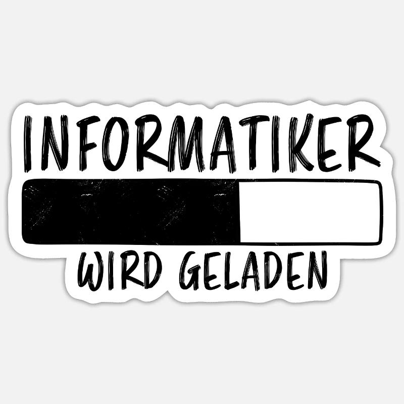 Informatiker Spruch Lustige Programmierer Geschenk Sticker Größe S (10 x 10 cm)