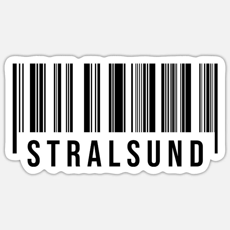 Stralsund Strichcode - Sticker Größe S (10 x 10 cm) - Mattweiß