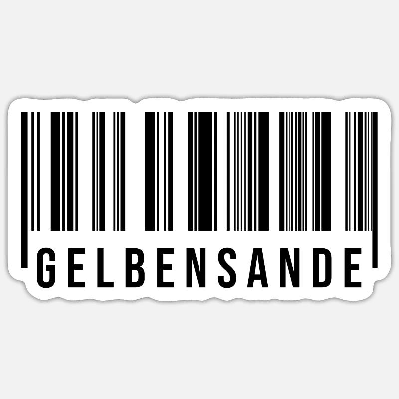 Gelbensande Strichcode Sticker Größe S (10 x 10 cm)
