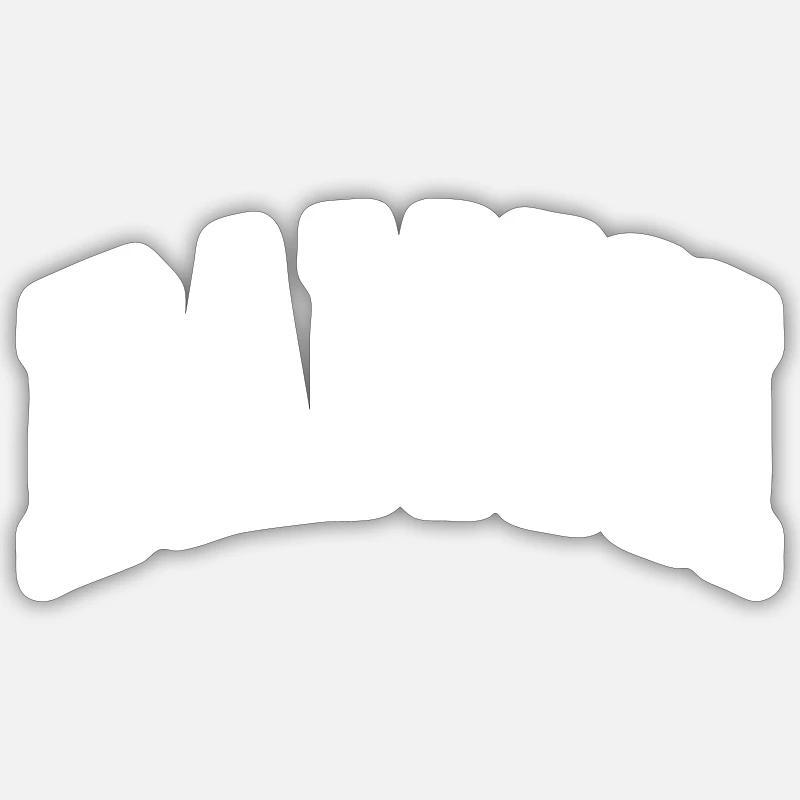 Damon - Sticker taille S (10 x 10 cm) - blanc mat