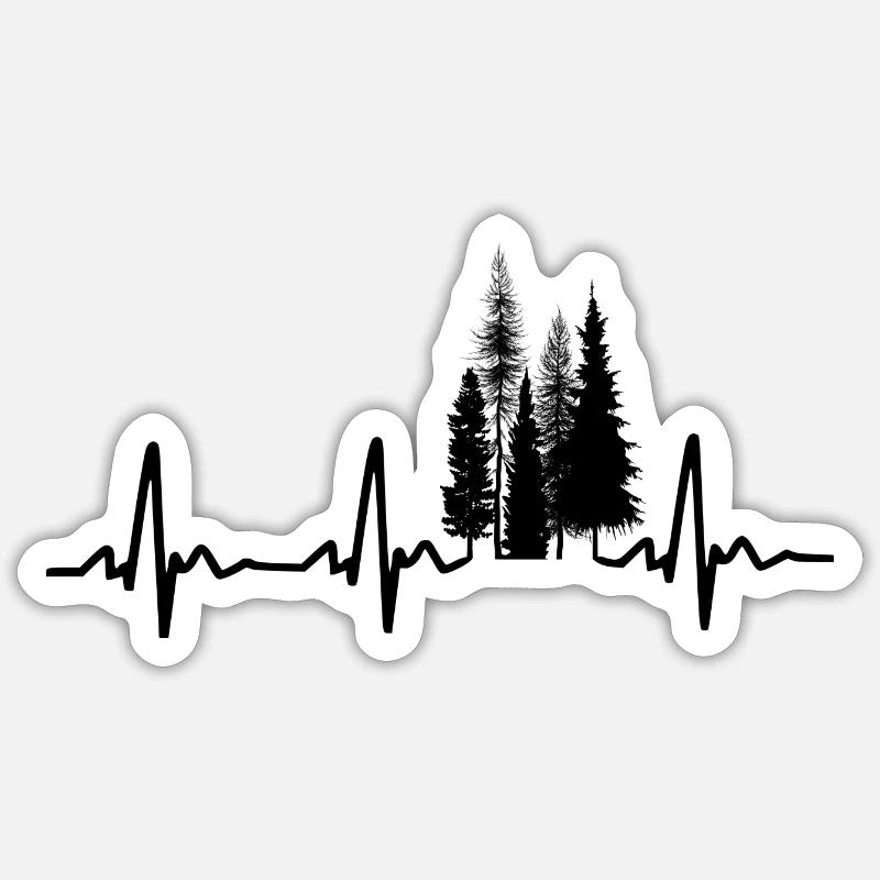 Forest Heartbeat Forester Tree - Sticker size S (10 x 10 cm) - white matte