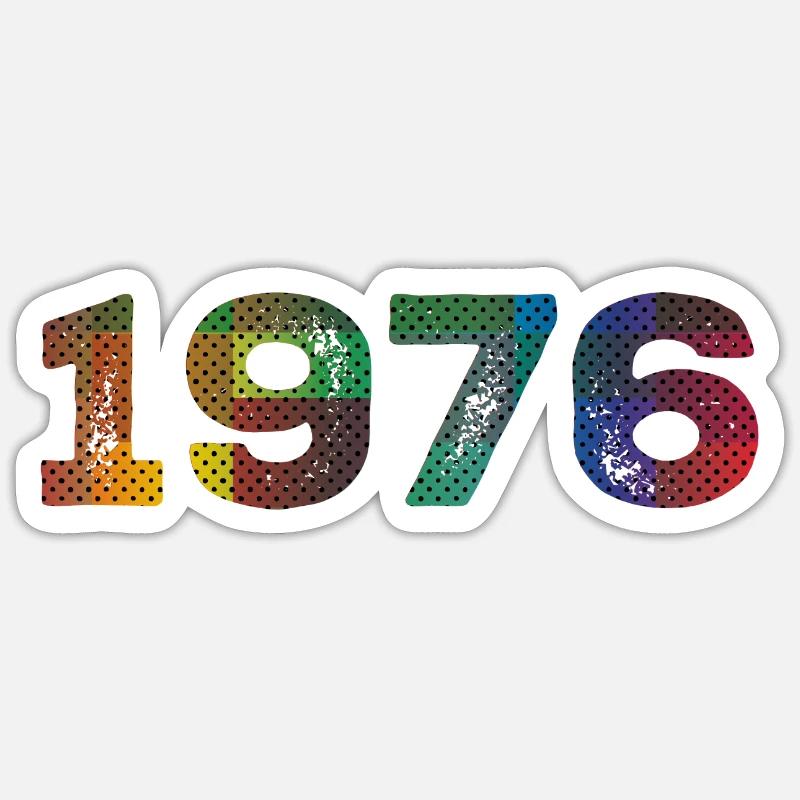 Millésime 1976 - Sticker taille S (10 x 10 cm) - blanc mat