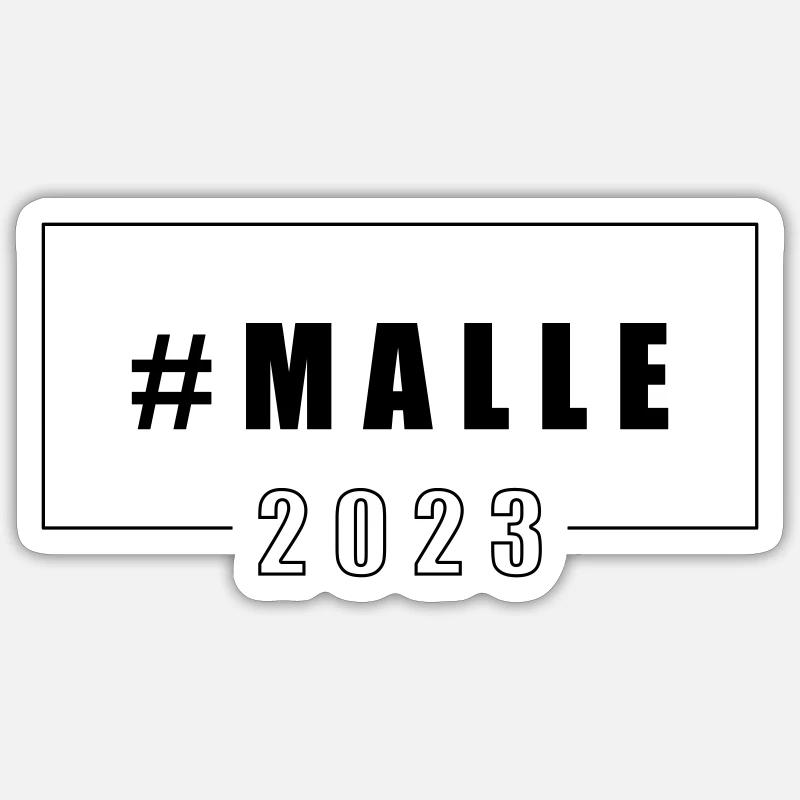 Malle 2023 Mallorca - Sticker Größe S (10 x 10 cm) - Mattweiß