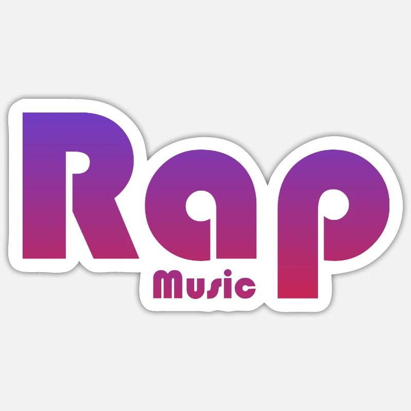 Lebendiges Textdesign Rap Musik Sticker Größe S (10 x 10 cm)