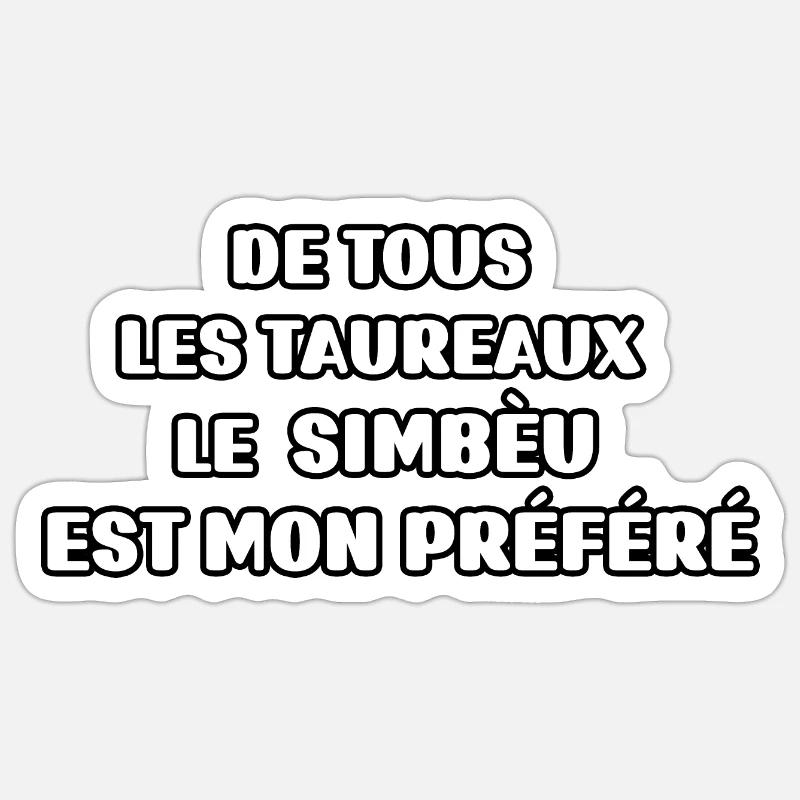 Taureau de Camargue préféré le simbèu - Sticker taille S (10 x 10 cm) - blanc mat