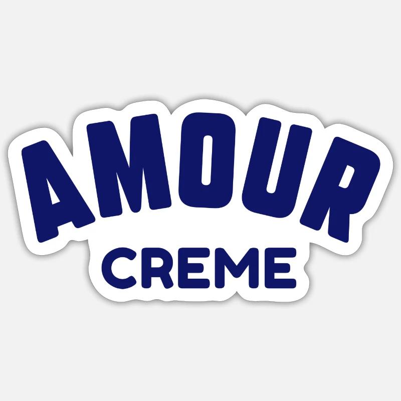 Amour crème - Sticker taille S (10 x 10 cm) - blanc mat